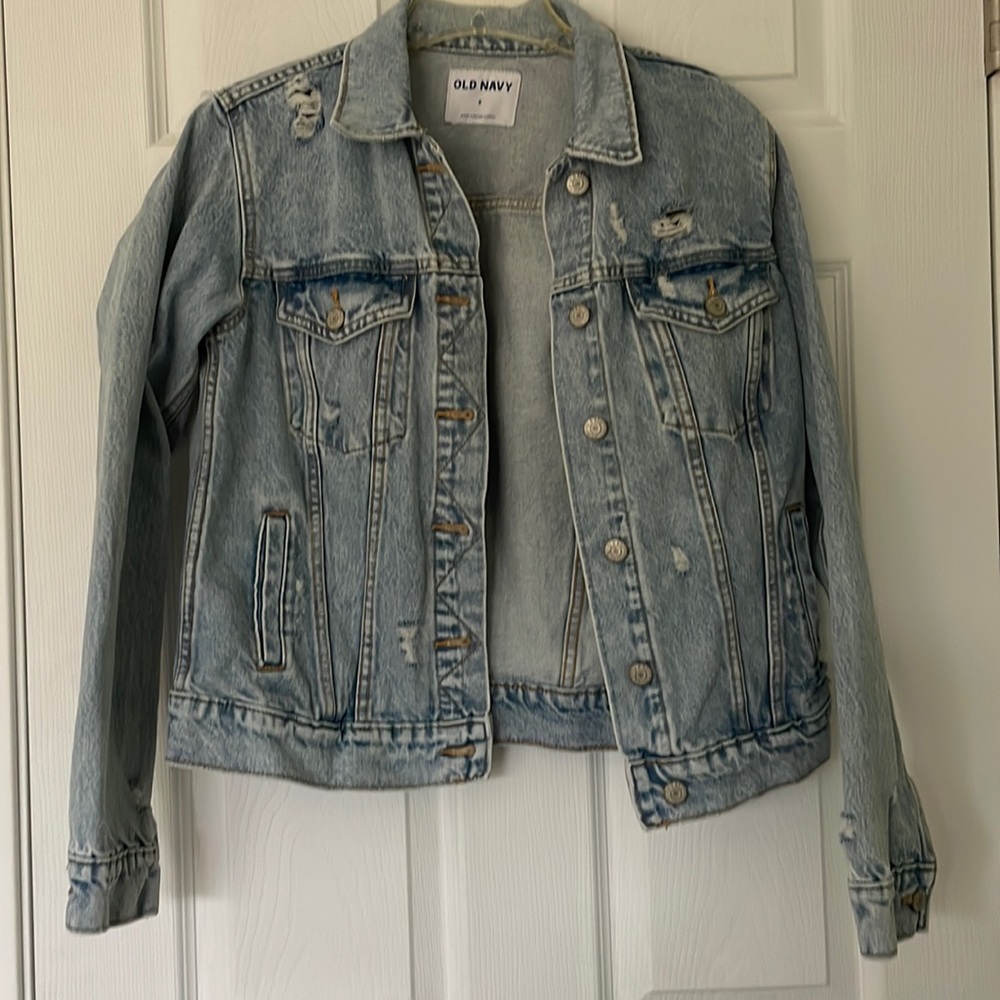 Old Navy small denim jacket distressed look